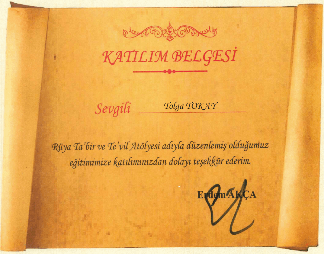 Rüya Ta'bir ve Te'vil İlmi Eğitim Sertifikası